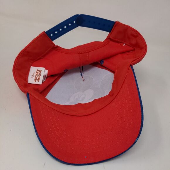 Disney Mickey Mouse Boy's Snapback Hat Blue Red OSFM Graphic Logo - Picture 6 of 8